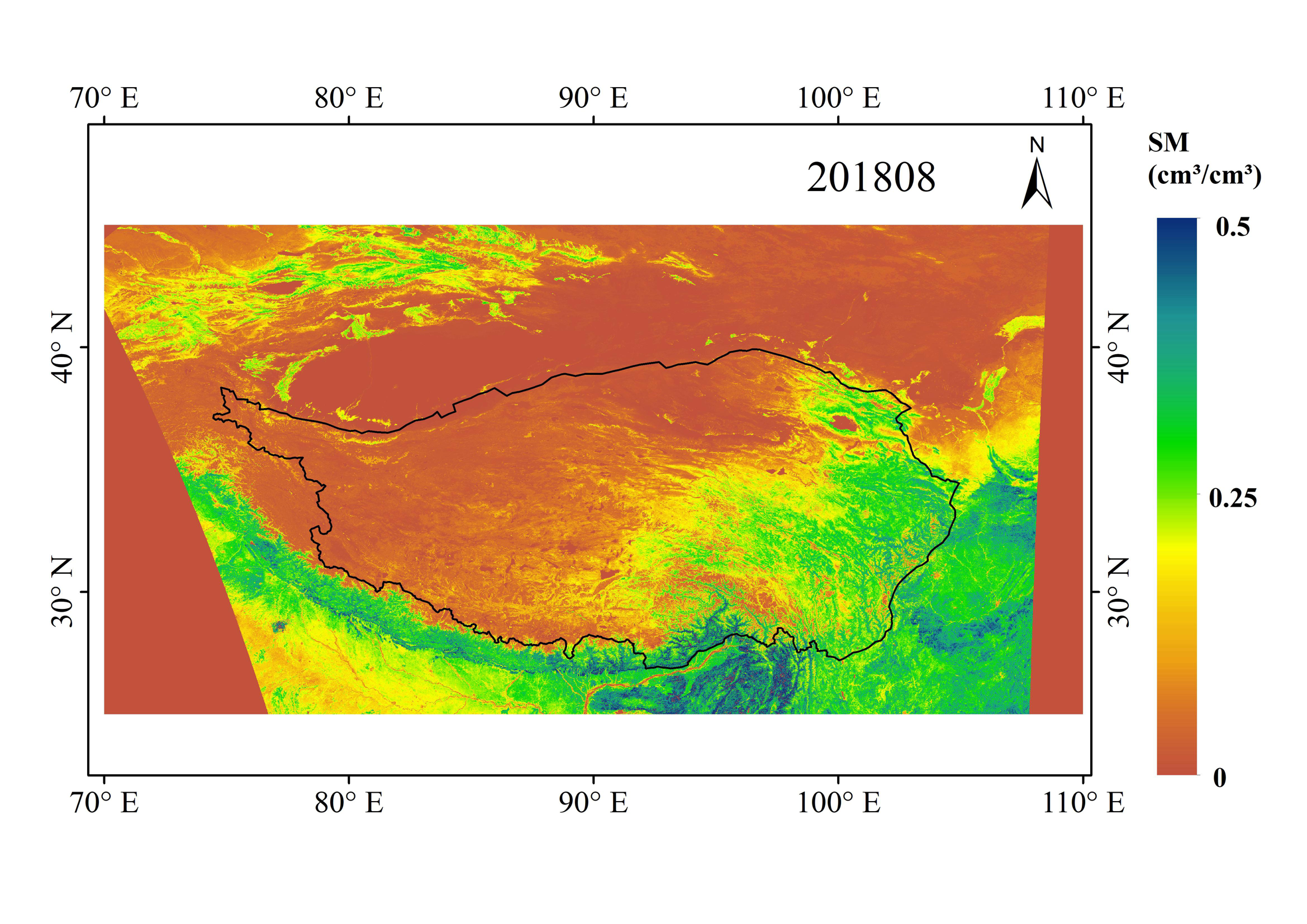 Daily 0.01°×0.01° Land Surface Soil Moisture Dataset of the Qinghai-Tibet Plateau (2005、2010、2015、2017and 2018) (SMHiRes, V1)